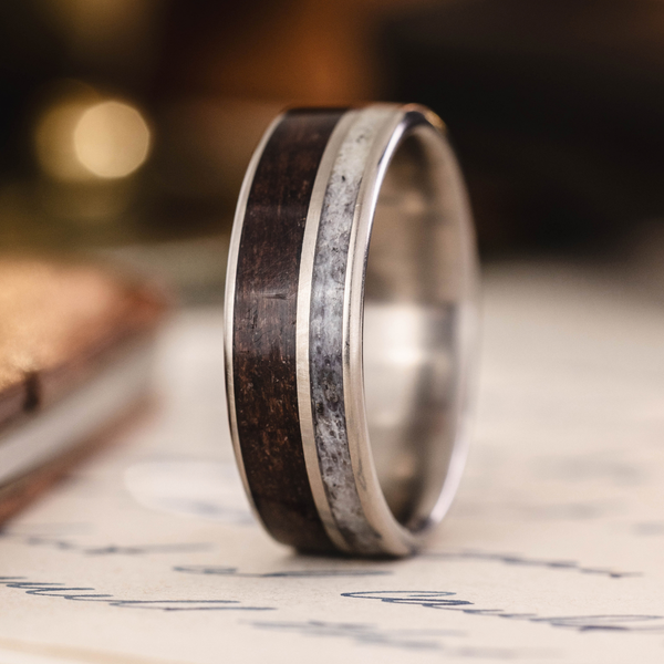 ::Shown in Titanium | 8mm Wide | Medium Antler