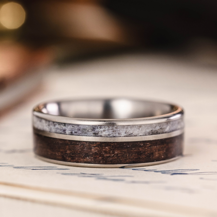 ::Shown in Titanium | 8mm Wide | Medium Antler