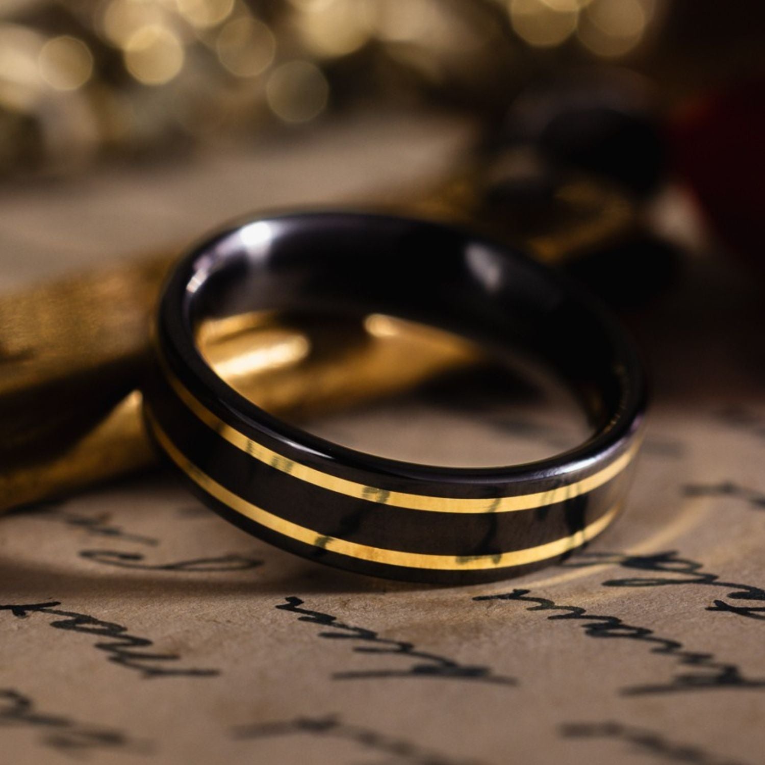 The Renegade Noir |Men's Black Titanium Wedding Band - Size 8.5