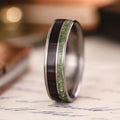 The-Sage-Mens-Titanium-Wedding-Band-Rosewood-Green-Imperial-Diopside :: Shown in 6mm Wide | Titanium