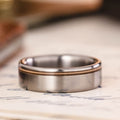 in-stock-the-songwriter-mens-titanium-wedding-band-bronze-guitar-string-size-7-75-6mm-wide :: Shown in 6mm Wide | Titanium