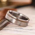 in-stock-the-songwriter-mens-titanium-wedding-band-bronze-guitar-string-size-7-75-6mm-wide :: Shown in 6mm Wide | Titanium