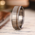 in-stock-the-songwriter-mens-titanium-wedding-band-bronze-guitar-string-size-7-75-6mm-wide :: Shown in 6mm Wide | Titanium