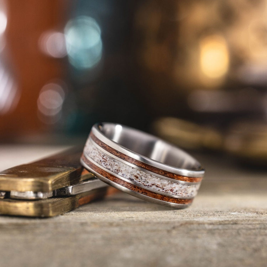 in-stock-the-stag-mens-elk-antler-and-walnut-wood-titanium-wedding-band-size-10-75-8mm-wide