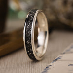 in-stock-the-stargazer-mens-silver-wedding-band-meteorite-silver-flakes-size-11-75-5mm-wide