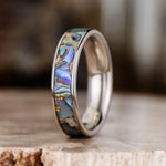 The Isle | Women's Gold Abalone Shell Ring with Gold Flakes