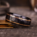 :: Shown in 8mm Wide 14k Yellow Gold Inlays | Black Titanium