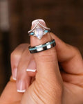 The Kassidy, Vesper & Odyssey | His & Hers Wedding Ring Set :: The Kassidy, Vesper & Odyssey | White Gold Wedding Set