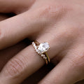 The Lily & Marian Oval Diamond Solitaire & Curved Diamond Contour Bridal Set
