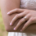The Lily & Marian Oval Diamond Solitaire & Curved Diamond Contour Bridal Set
