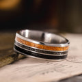 mariner-mens-titanium-wedding-band-meteorite-whiskey-barrel-teak-wood