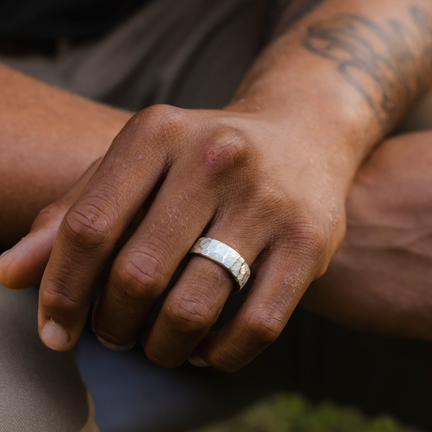 Silver Hammered Band Peaks of Zion hotsell Rustic Men's Ring Sterling Silver Men's Wedding Band for Him 6mm Wide Hammered Ring Brutalist Ring