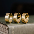 ::Shown in (left to right) 10k, 14k & 18k Yellow Gold | 8mm Wide
