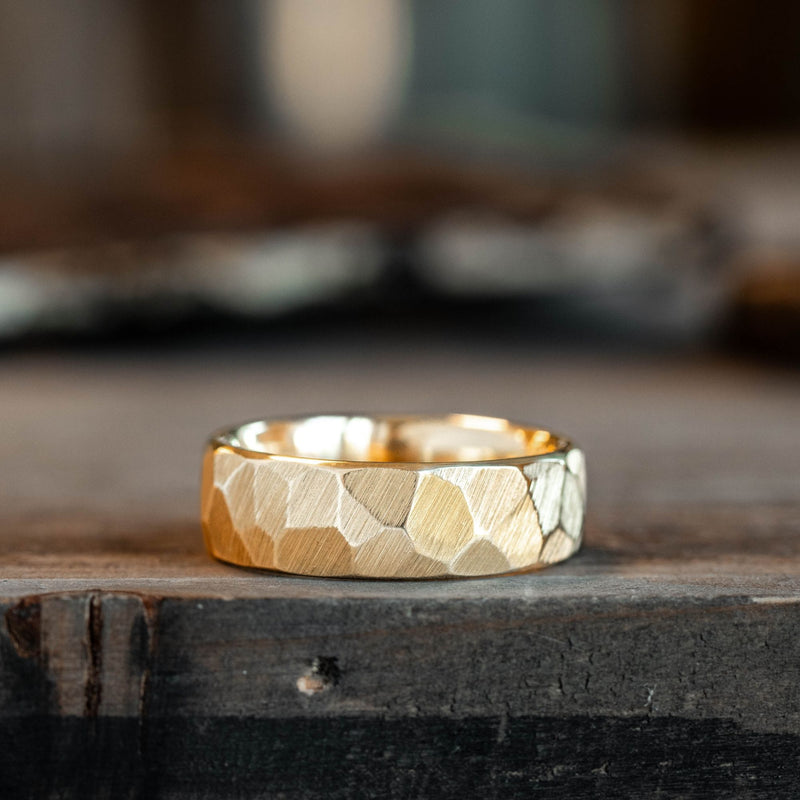 mens-gold-hammered-wedding-band-yellow-gold-apollo-rustic-and-main