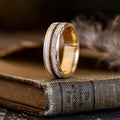 :: Shown in 14k Yellow Gold & Light Elk Antler | 7mm Wide