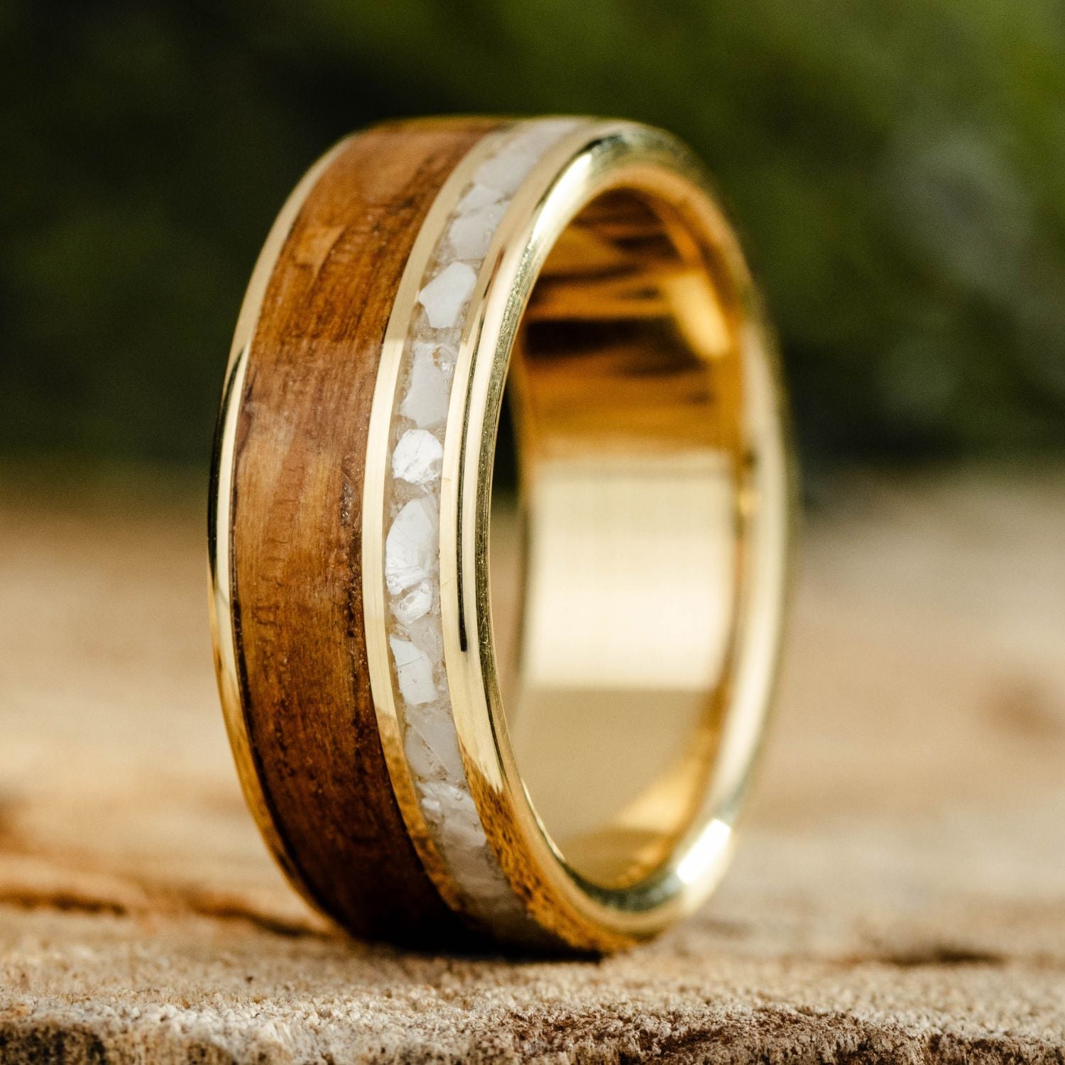 Wood inlay wedding rings 60 photos - Vianawedding.com