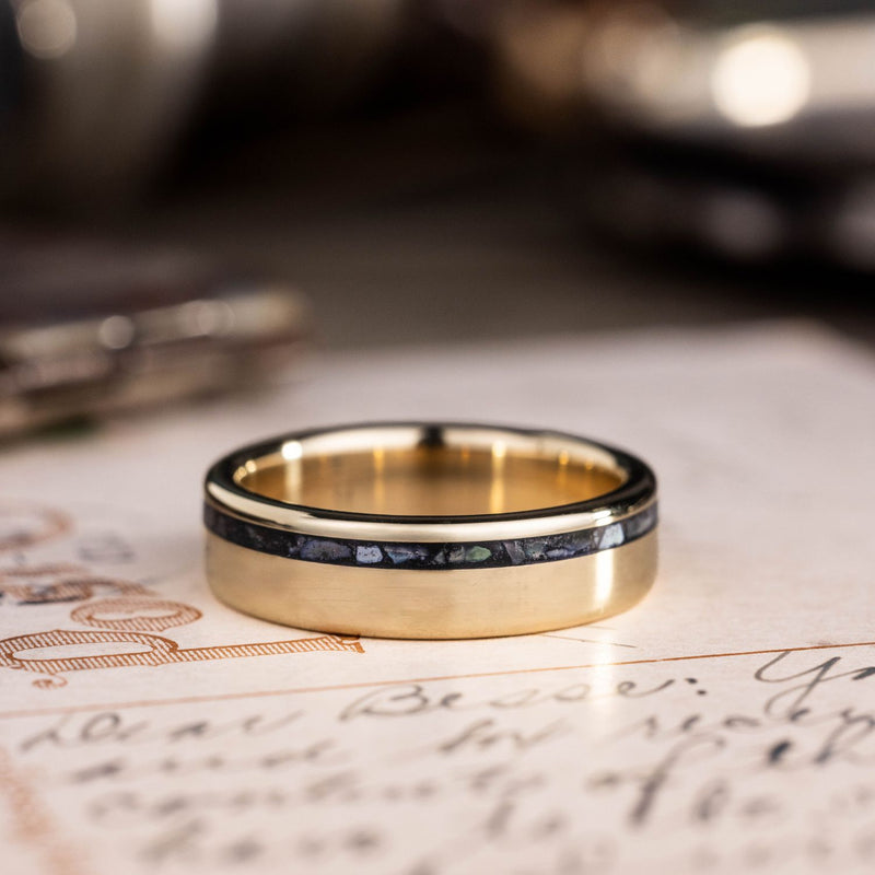 mens-gold-wedding-band-offset-black-mother-of-pearl-the-lagoon-rustic-and-main