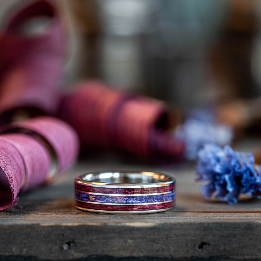 mens-gold-wedding-band-purpleheart-wood-sea-lavender-rustic-and-main