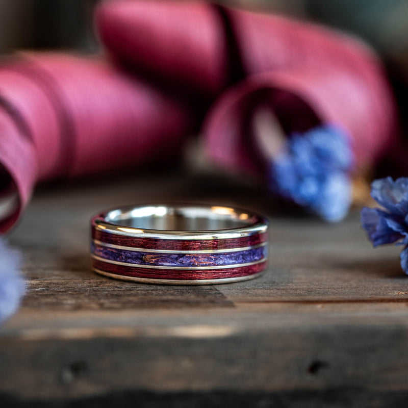mens-gold-wedding-band-purpleheart-wood-sea-lavender-rustic-and-main
