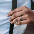 ::Shown in 10k Rose Gold 8mm Wide. Actual product is 10K White Gold 7mm Wide.