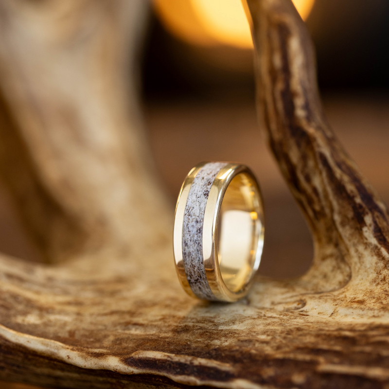 Mens wedding ring made 2025 out of deer antler