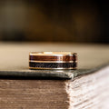 The Great War Gold | Men's Gold Wedding Band with 1903 Springfield Rifle Stock Wood & WWI Uniform