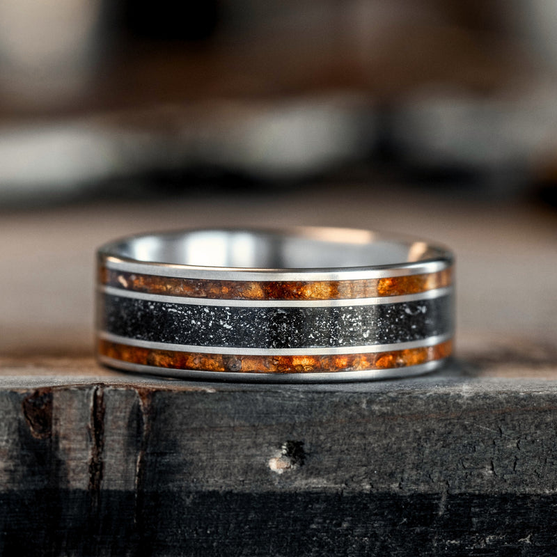 Titanium and deals diamond wedding bands