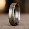 mens-high-polished-titanium-wedding-band-green-imperial-diopside-gold-flakes-rustic-and-main