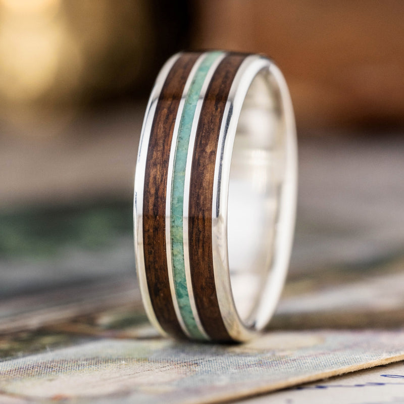 mens-silver-wedding-band-green-sonoran-turquoise-historic-battleship-teak-the-admiral-rustic-and-main