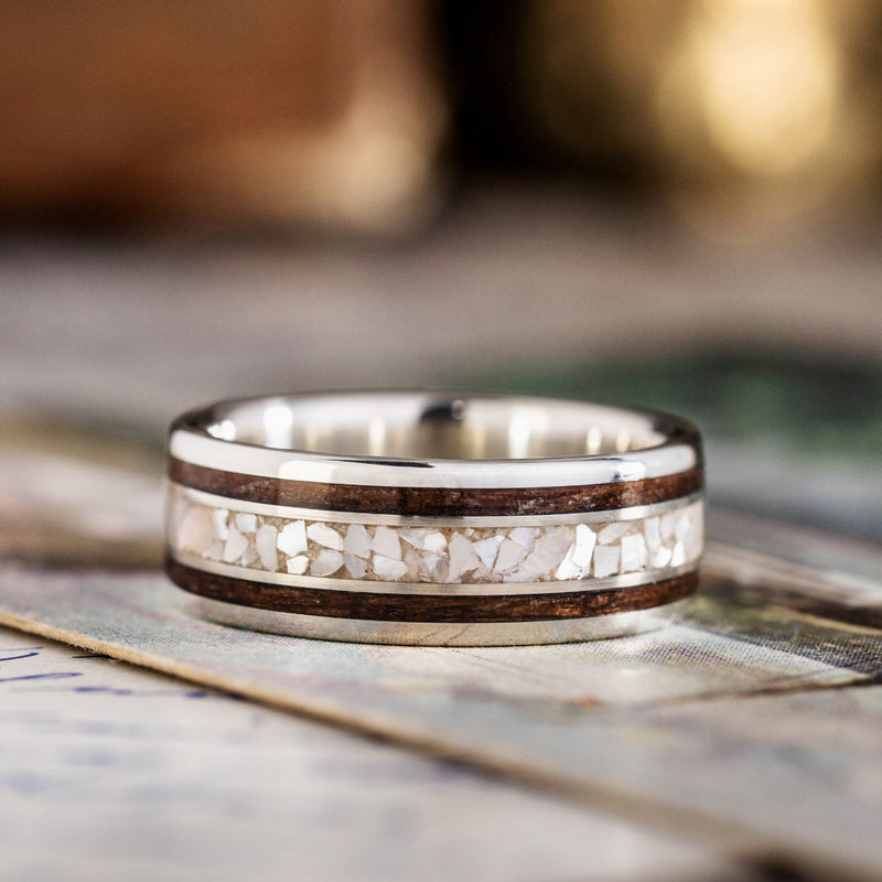 mens-silver-wedding-band-mother-of-pearl-m1-garand-wwii-era-rifle-stock-wood-the-archer-rustic-and-main