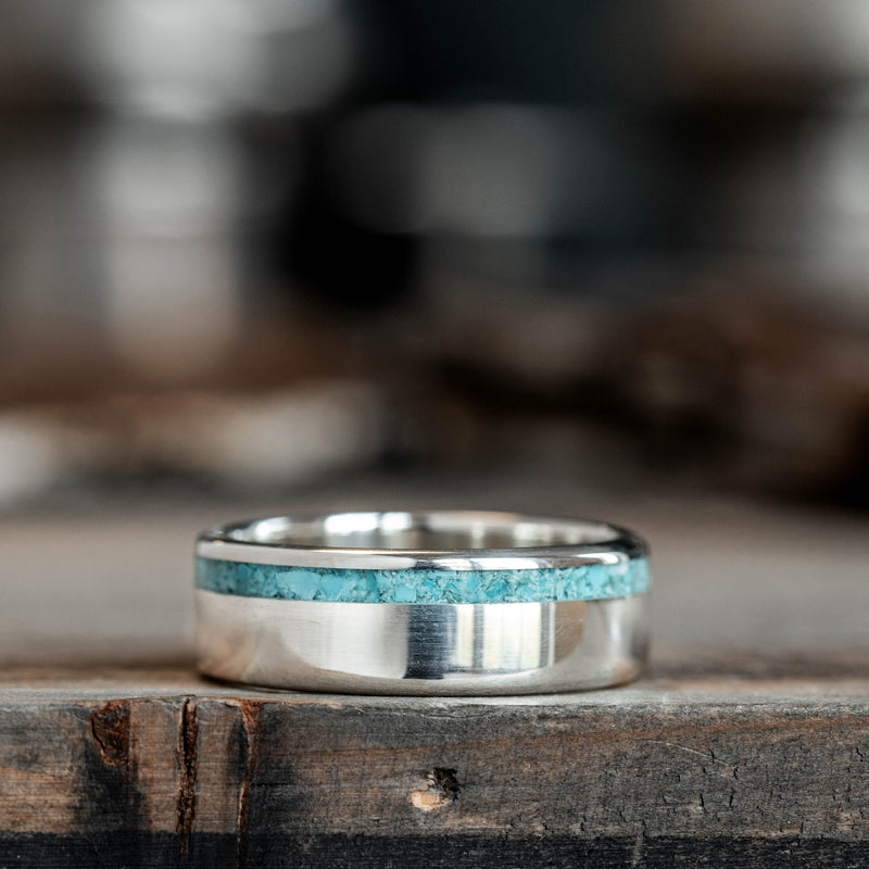 Nishapuri Persian Turquoise Ring Size 8 – Sweet Cedar Jewelry Design