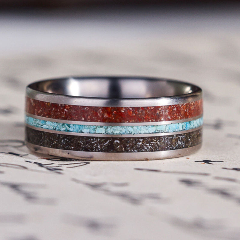 mens-titanium-wedding-band-dinosaur-bone-meteorite-natural-turquoise-solstice-rustic-and-main