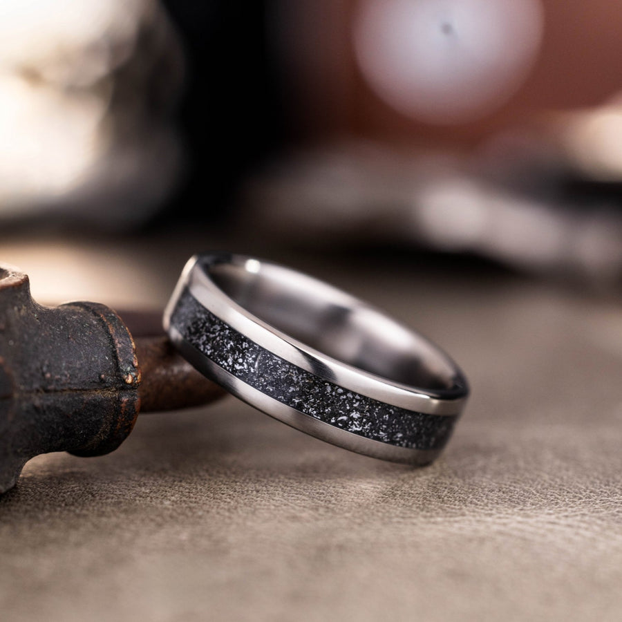 in-stock-the-voyager-mens-meteorite-and-titanium-wedding-band-size-10-5-6mm-wide