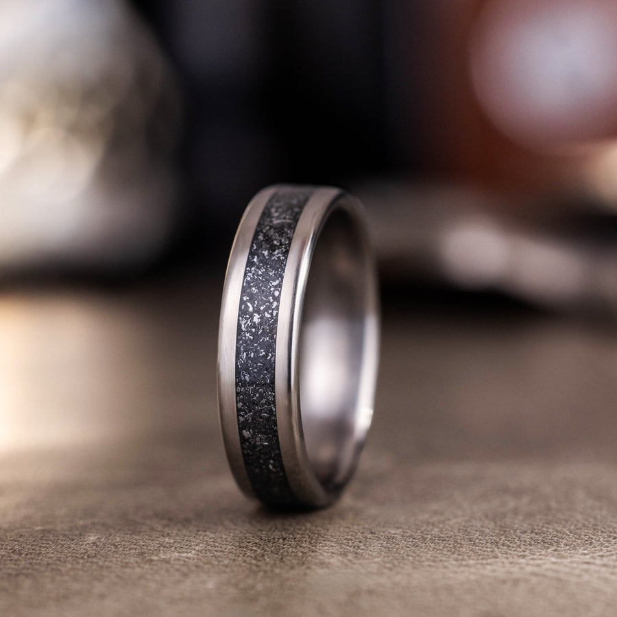 in-stock-the-voyager-mens-meteorite-and-titanium-wedding-band-size-10-5-6mm-wide