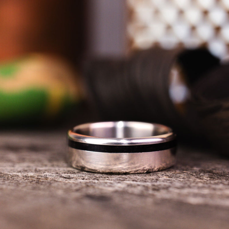 mens-titanium-wedding-band-offset-weathered-whiskey-barrel-wood-inlay-the-reserve-rustic-and-main
