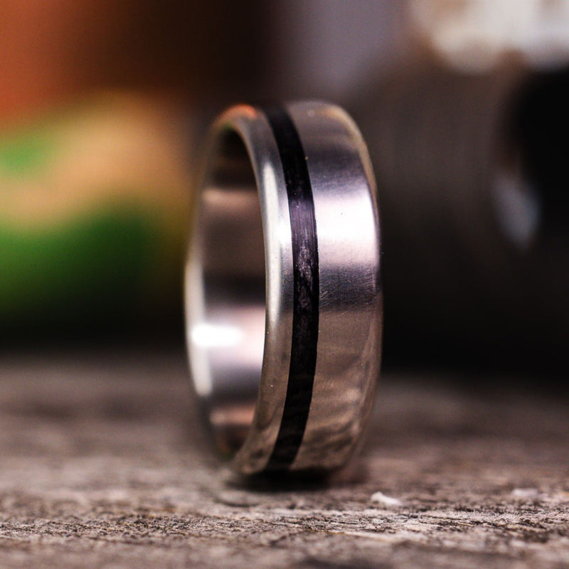 mens-titanium-wedding-band-offset-weathered-whiskey-barrel-wood-inlay-the-reserve-rustic-and-main