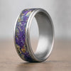 mens-titanium-wedding-band-purple-lavender-inlay-impressionist-rustic-and-main