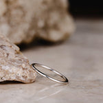 The Meridian | 1mm Women's White Gold Stacking Ring