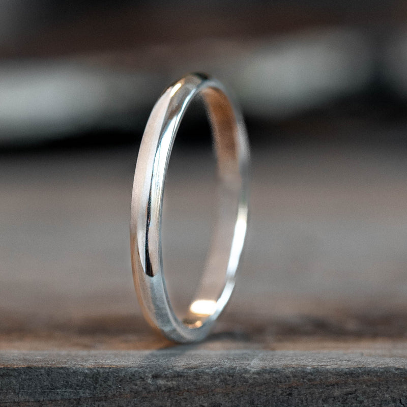 2mm white deals gold ring