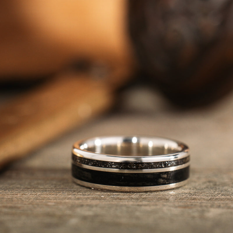 midnight-barrel-silver-mens-silver-wedding-band-whiskey-barrel-wood-meteorite-size-7-6mm-wide_2