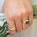 The Midori & Gloria
East-West Oval Green Tourmaline & Opal Contour Bridal Set