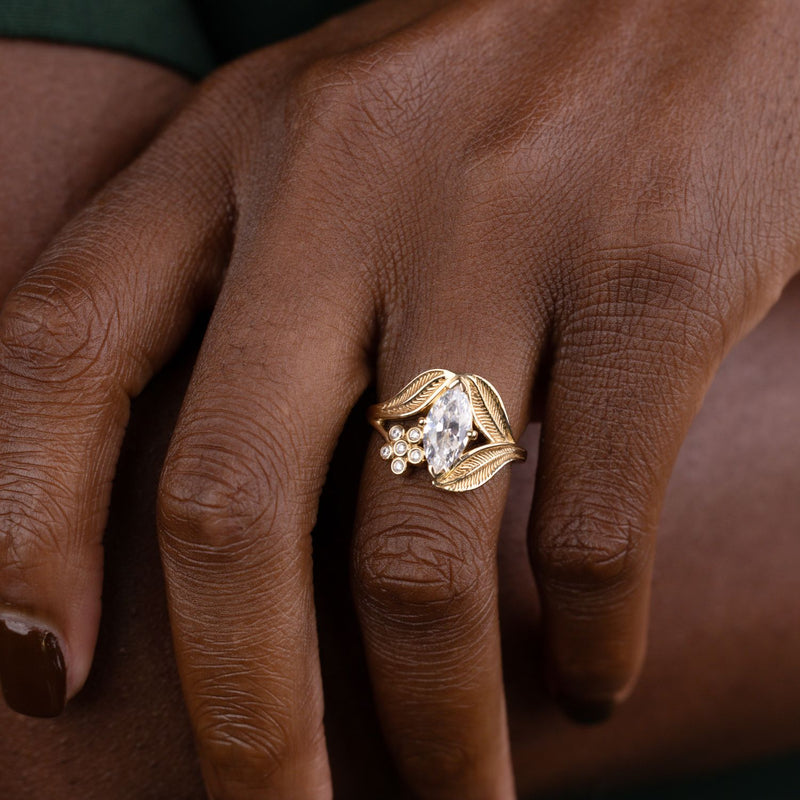 nature-inspired-marquise-diamond-engagement-ring-bezel-set-floral-diamond-accent-leaf-setting-the-magnolia-rustic-and-main