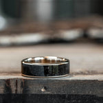 The Obsidian | Gold & Black Obsidian Ring - Wide Channel