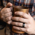 ::Shown in 8mm Wide | 14k Rose Gold Inlay