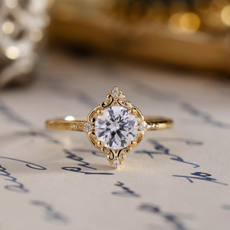 ornate-vintage-inspired-round-brilliant-cut-dimaond-engagement-ring-the-mariglen-rustic-and-main