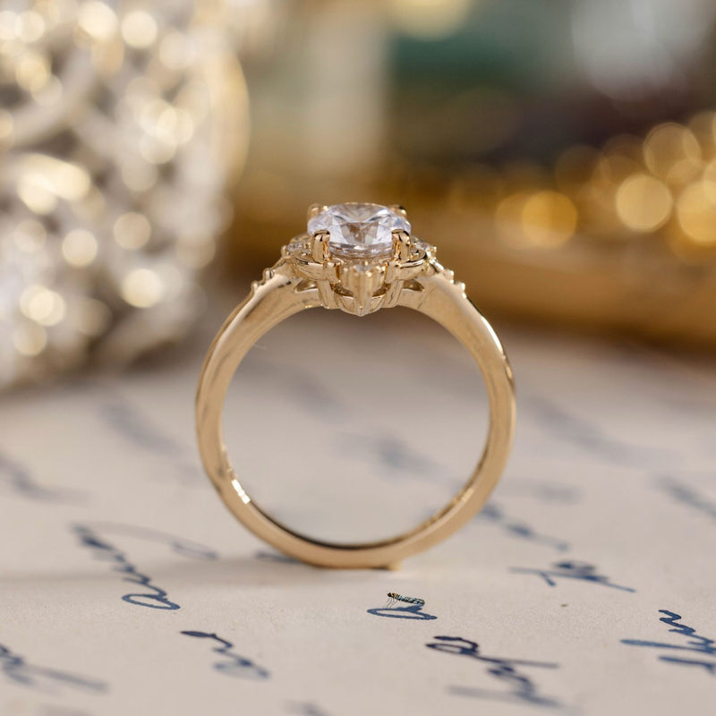 Vintage Inspired 1920s Style Engagement Rings 14K White Gold Salt