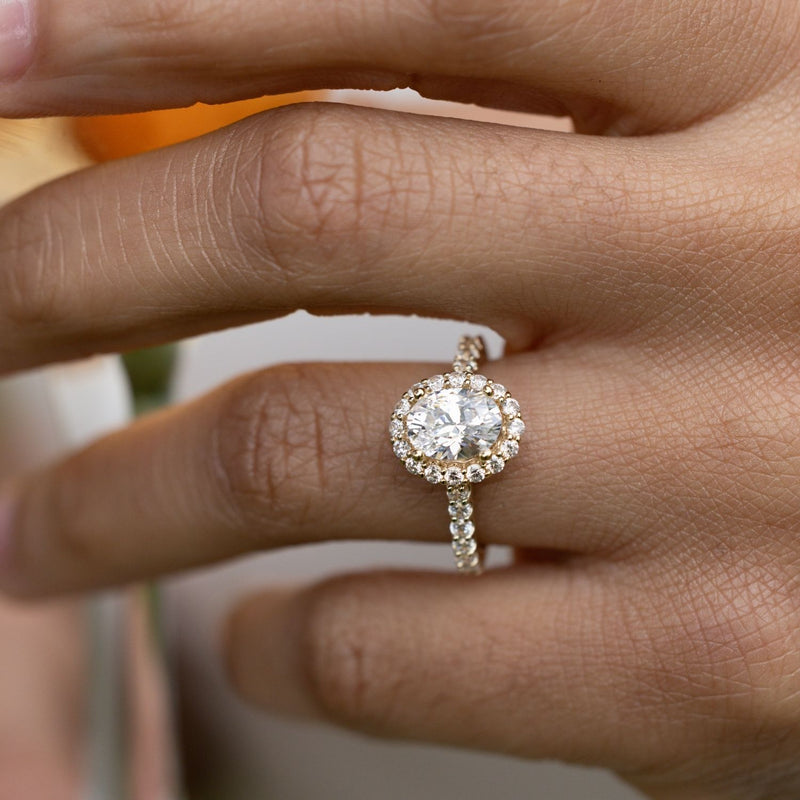 oval-halo-diamond-engagement-ring-pave-diamond-setting-rustic-and-main
