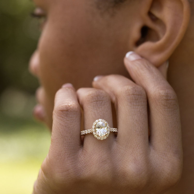 oval-halo-diamond-engagement-ring-pave-diamond-setting-rustic-and-main