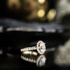 The Juliette - Oval Halo Diamond Engagement Ring with Pavé Diamond Setting