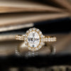 The Juliette - Oval Halo Diamond Engagement Ring with Pavé Diamond Setting